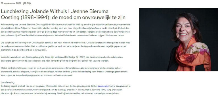 De biografie van Jeanne Bieruma Oosting (2) - Brekt